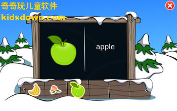摩洛幼儿英语的apple苹果单词学习图片