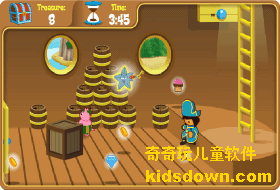儿童游戏“朵拉海盗船捡宝石Dora pirate game”的游戏截图